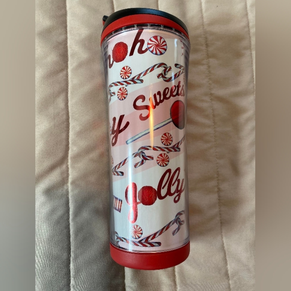 Starbucks 2007 16oz holiday themed travel mug